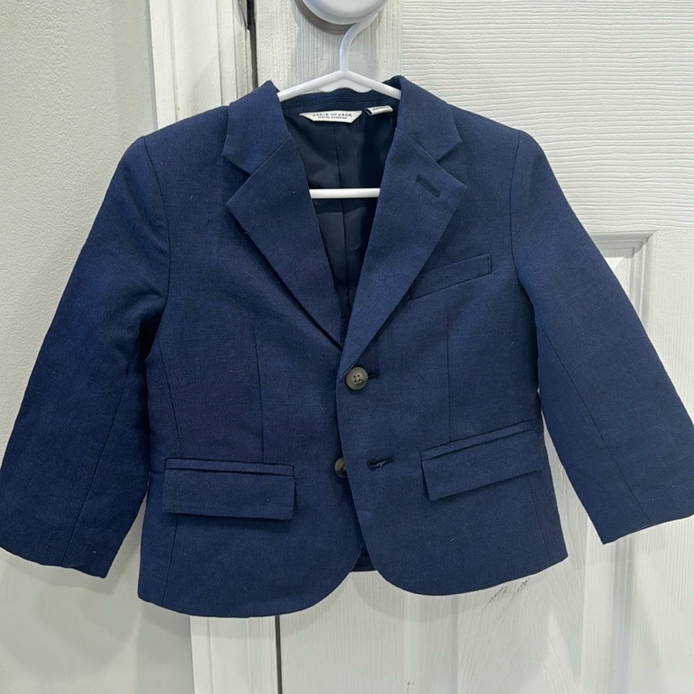 18-24m Janie and jack linen toddler blazer in navy blue.  Excellent used cond.